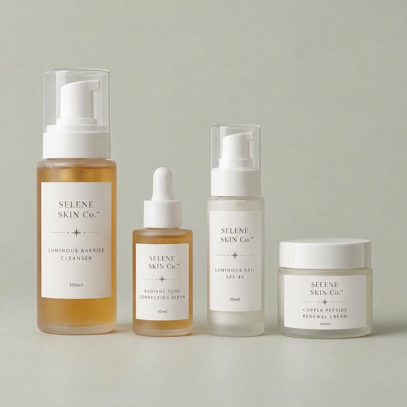 The Selene Daily Ritual — full size collection of cleanser, serum, SPF, and renewal cream