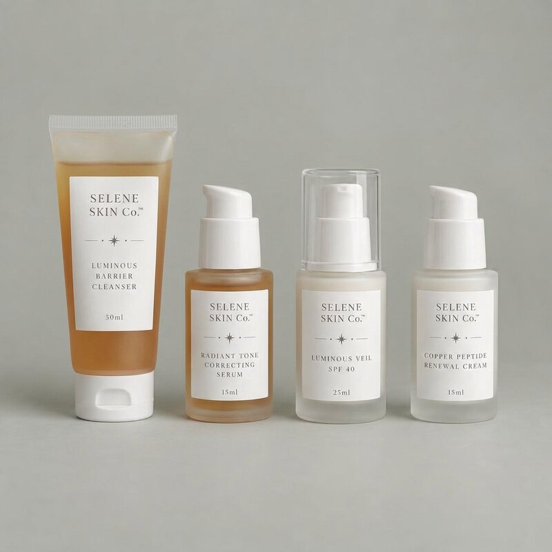 The Selene Travel Ritual — mini size collection of cleanser, serum, SPF, and renewal cream